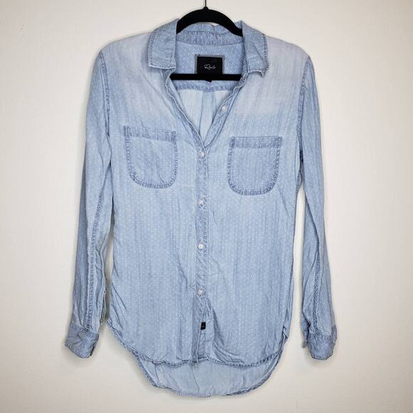 Rails Tops - Rails| Carter Light Vintage Polka Dot Chambray